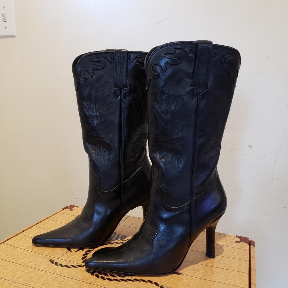 Charlie 1 Horse by Lucchese leather skinny heel cowboy boots